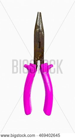 Fusia Plastic Handles. Factory Instruments. Vintage Tool. Rusty Pliers.