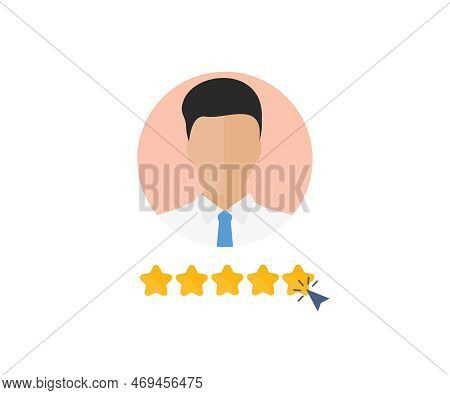 Business Employee Skills, Star Evaluation Icon. Male Employee. Customer Retention Rate. Skills Icon 