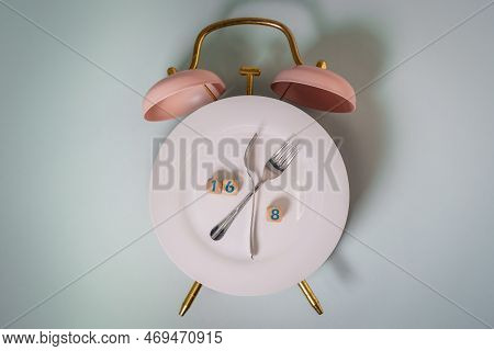 Intermittent Fasting Concept And 16 8 Eating Time Restricted Protocol.