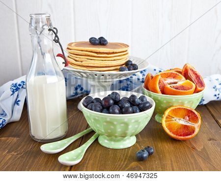 Frische Pfannkuchen zum Frühstück