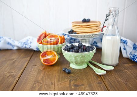 Frische Pfannkuchen zum Frühstück