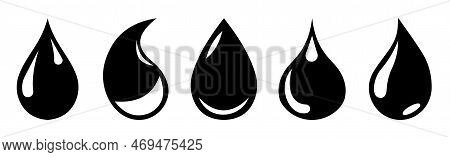 Water Drop Shape Icon.water Drop Shape Icon Symbol Set On A White Background.water Or Oil Drop Set V