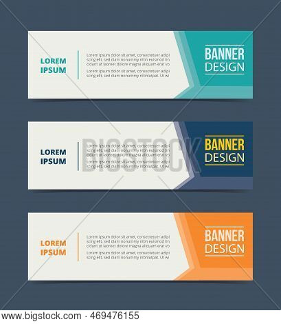 Side Arrow Banner Template Design With Horizontal Advertising Banner Space For Text Vector Illustrat