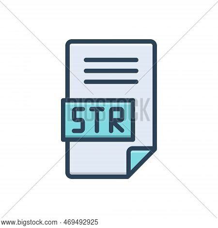 Color Illustration Icon For Str File Document Application Message