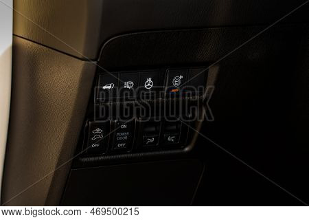 Car Automatic High Beam Switch. Button To Raise And Lower The Light Beam.