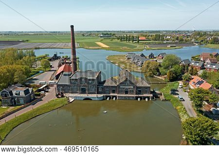 Aerial From The Steam Pumping Station Vier Noorder Koggen In Wervershoof In The Netherlands