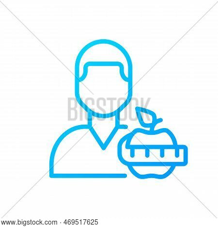 Dietitian Service Pixel Perfect Gradient Linear Vector Icon. Healthy Nutrition. Weight Management. N