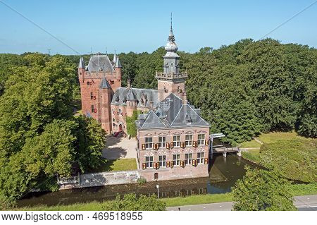 Aerial From Castle Nijenrode At The River Vecht In The Netherlands