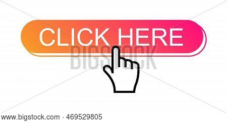 Click Here Button With Hand Pointer Clicking