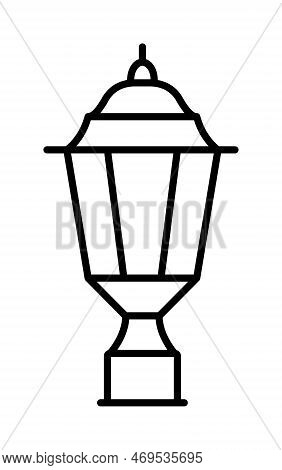 Lamp, Light, Outdoor Vector Icon On Transparent Background. Outline Lamp, Light, Outdoor Vector Icon