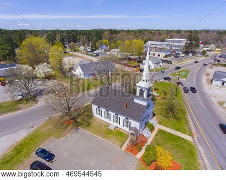 Trinity United Church Aerial View At 103 Lafayette Road At Main Street In Seabrook Historic Town Cen