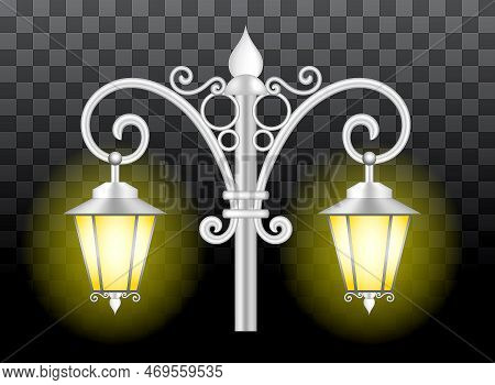 Street Light Vintage Realistic Isolated On Transparent