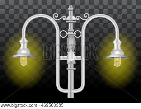 Street Light Vintage Realistic Isolated On Transparent