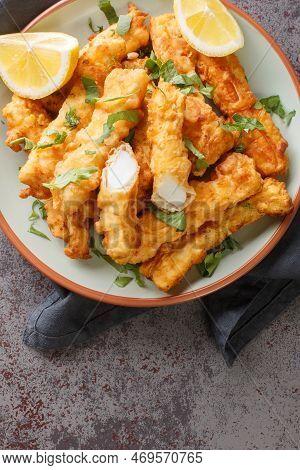 Rabas Fritas Is A Famous Appetizer Which Is Also Known As Fried Calamari Closeup On The Plate On The