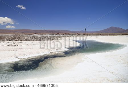 The Salar De Pocitos In The Puna Argentina. High Quality Photo