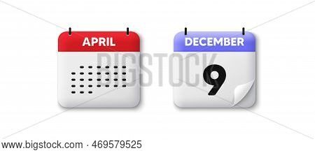 Calendar Date 3d Icon. 9th Day Of The Month Icon. Event Schedule Date. Meeting Appointment Time. Age