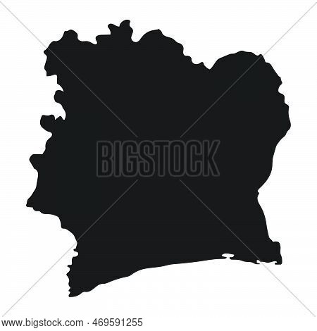 Highly Detailed Côte D'ivoire Map With Borders Isolated On Background. Simple Flat Icon Illustration