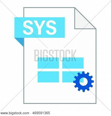 Modern Flat Design Of Sys File Icon For Web. Simple Style