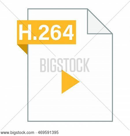 Modern Flat Design Of H.264 File Icon For Web. Simple Style