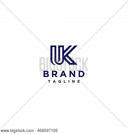 Initial Outline Letter Uk Logo Template. Classic Minimalis Initial Letter Uk Logo Template.