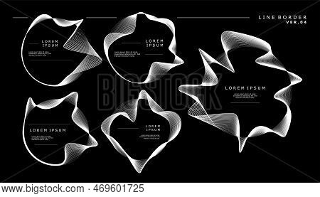 Abstract Modern Line Border Design Template. Blended Line On Circle Design.