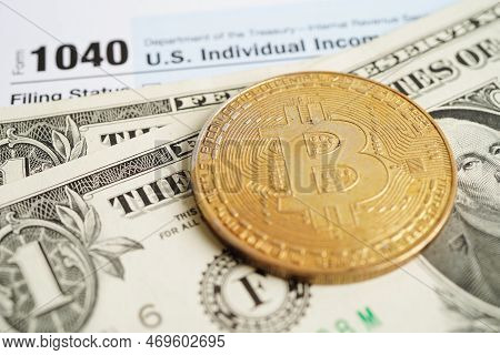 Tax Form 1040 U.s. Individual Income Tax Return, Business Finance Concept.