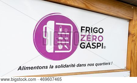 Bordeaux , Aquitaine  France - 20 01 2023 : Frigo Zero Gaspi Brand Text And Logo Sign In French City