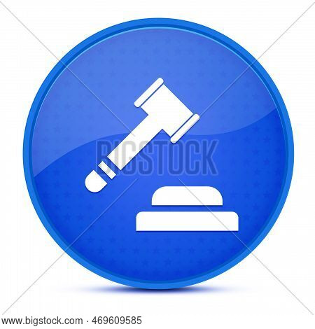Auction Aesthetic Glossy Blue Round Button Abstract Illustration