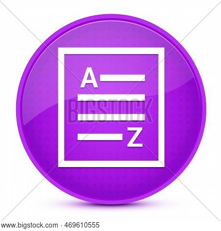 A-z(list Page Icon) Aesthetic Glossy Purple Round Button Abstract Illustration