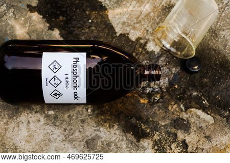 Phosphoric Acid Are Leaking On The Floor, Chemical In The Laboratory And Industry, Chemicals Used In