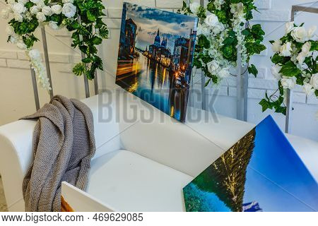 Modern Lliving Room Interior With Cliffs Of Moher Canvas On The Wall - It Is My Photo Available In S