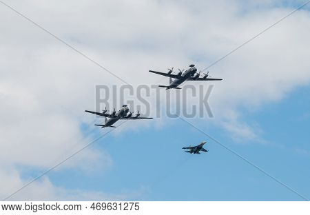 July 31, 2022, St. Petersburg, Russia.  Ilyushin Il-38 Anti-submarine Aircraft At The Main Naval Par