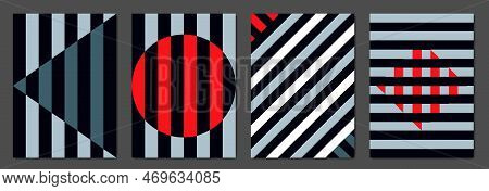 Set Of Colorblock Geometric Covers. Vector Backgrounds.