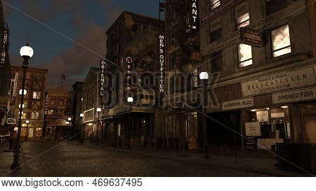 3d-illustration Of A History Streer Of The Roaring Twenties 1920