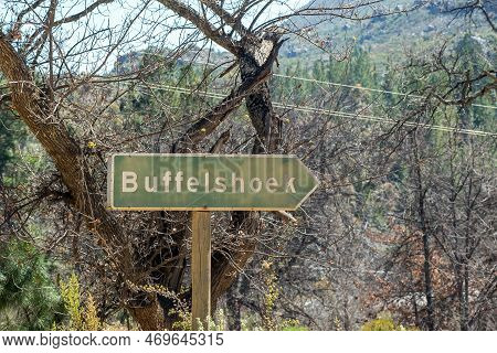 A Directional Sign At Buffelshoek On Road R303 In The Koue Bokkeveld Region Of The Western Cape Prov