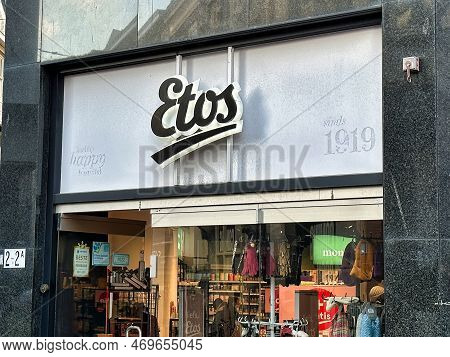 The Hague, netherlands - january 23 2023: store front and sign of a store of dutch drugstore chain etos