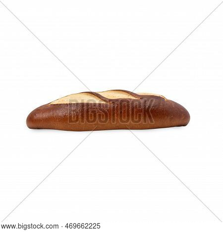 Plain Laugen Bread Isolated On White Background With Clipping Path.