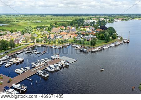 Aerial From The City Earnewoude In Friesland The Netherlands