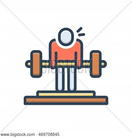 Color Illustration Icon For Trying Stressful Taxing Hard Tough Heavy Pressured Exercise