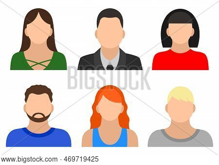 Diverse Social Media People Avatars Set, Vector Illustration