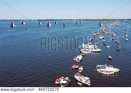Aerial From Skutsjesilen On The Sneekermeer In Friesland In The Netherlands