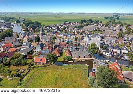 Aerial From The Village Warten In Friesland The Netherlands