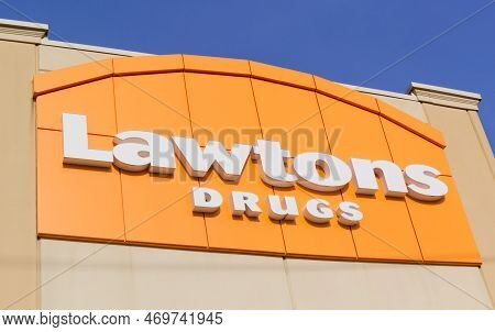 Truro, Canada - January 29, 2023: Lawtons Drugs Sign. Lawtons Is A Canadian Drug Store Chain Owned B