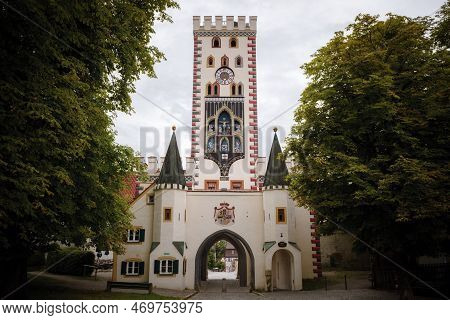 Landsberg Am Lech, Famous Medieval Village Over The Bavarian Romantic Road. Detail Of The Bayertor, 