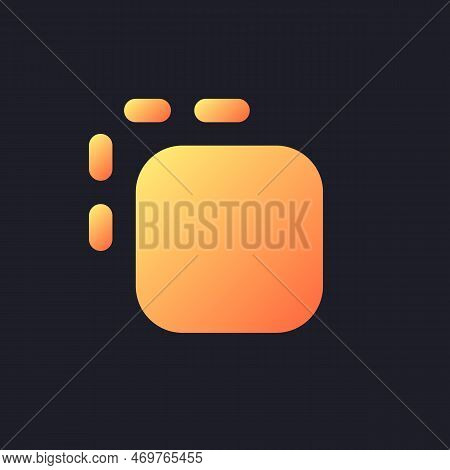 Dissolve Orange Solid Gradient Ui Icon For Dark Theme. Editing Transition. Post-production Process. 