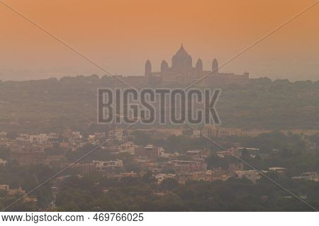 Beautiful Top View Of Jodhpur City From Mehrangarh Fort, Rajasthan, India. Jodhpur Is Called Blue Ci