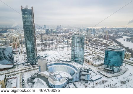 Yekaterinburg City With Buildings Of Regional Government And Parliament, Dramatic Theatre, Iset Towe