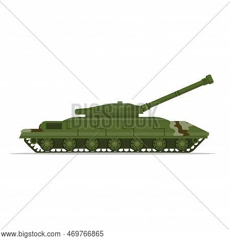 Tank Vehicle Transportation Military War Machinary Technology Vector Illustration.