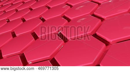 Abstract Modern Magenta Hexagon Background, 3d Rendering