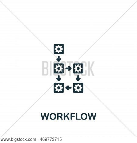 Workflow Icon. Monochrome Simple Sign From Collaboration Collection. Workflow Icon For Logo, Templat
